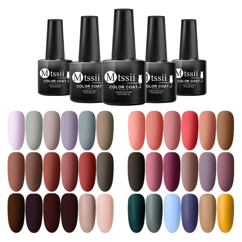 Mtssii 24 色マット Uv ジェルネイルポリッシュ 7 ミリリットル純粋なネイルカラーマットトップコートソークオフゲルワニスラッカーマニキュア Nail Gel Aliexpress