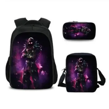 

Boys &Girls Mochila Infantil Hot Game Battle Royale 3pcs Children Schoolbag Famous Cartoon Character Backpack for Teenager