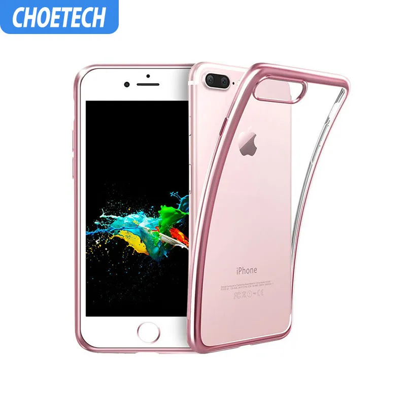 

CHOETECH Plating Clear Silicone Case for iPhone 7 plus case Transparent Soft TPU cover for iPhone 7 plus Mobile Phone case