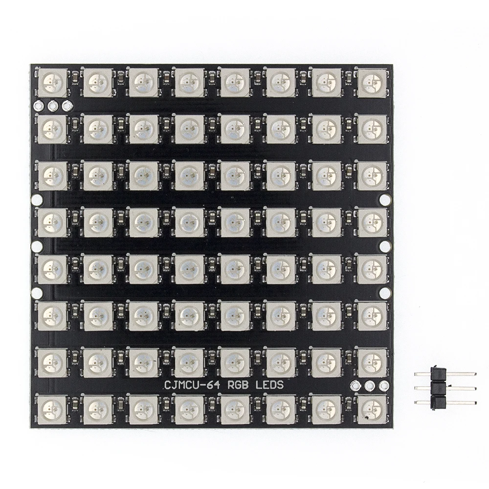 

10pcs WS2812 LED 5050 RGB 8x8 64 LED Matrix 64 Bit 5050 RGB LED full-color built-in driving lights