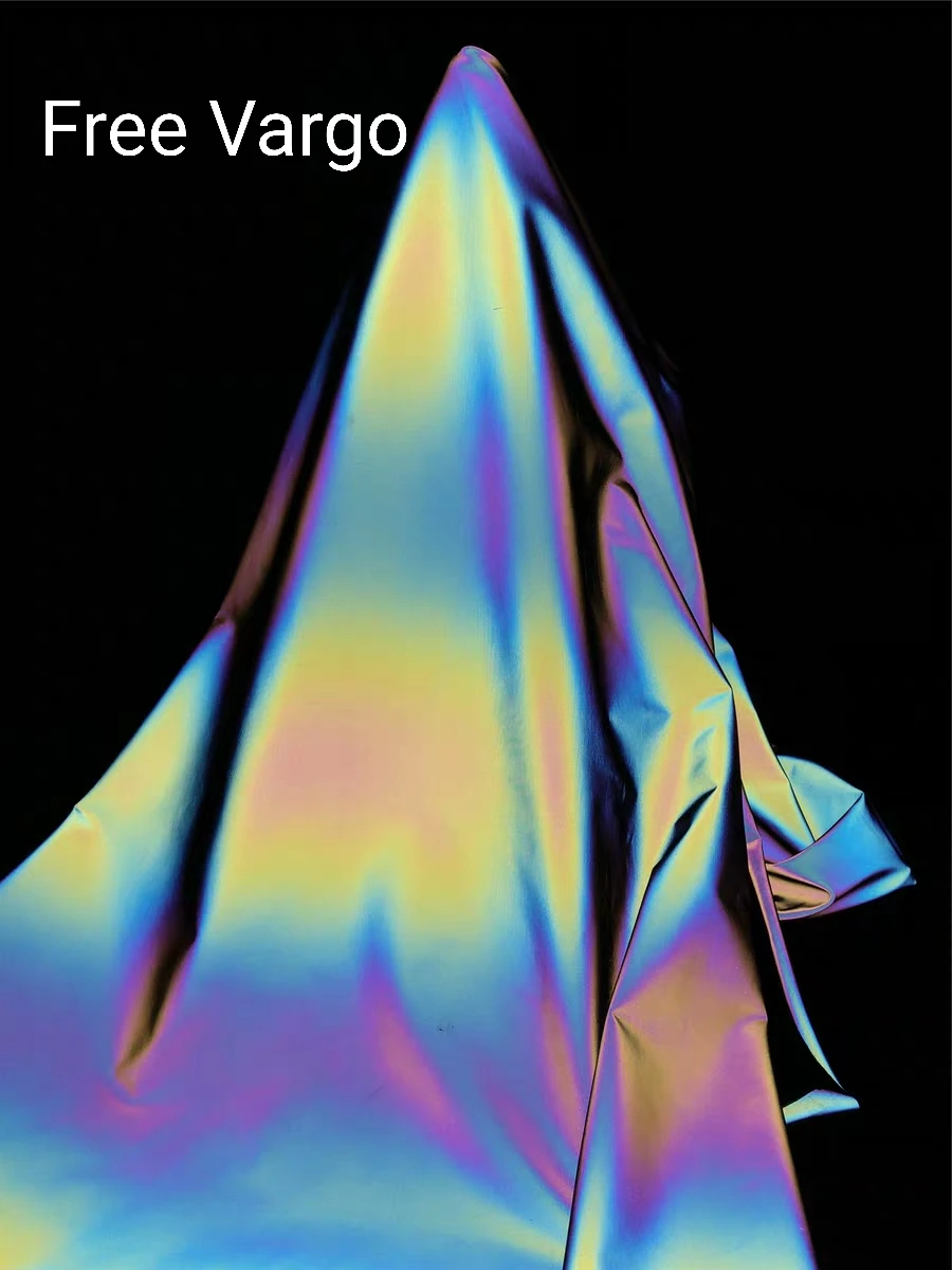 4-Way Stretch Iridescent Reflective Rainbow Fabric Hologram Holographic Rave CostumeFabric s Sold by Half Yard
