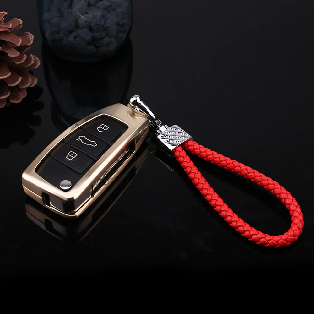 For Audi A3 A4 A6 A8 TT Key Cover Remote Case Car Bag Holder Cover Fob Protective Smart Remote Bag Holder Shell Kirsite BRUSH