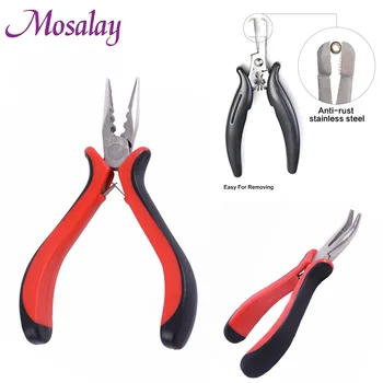 

3 Holes Stainless Steel Hair Pliers Tip Plier Diy Hair Extension Tools 6mm Groove Flat Type Plier Clamp For Hair Extension