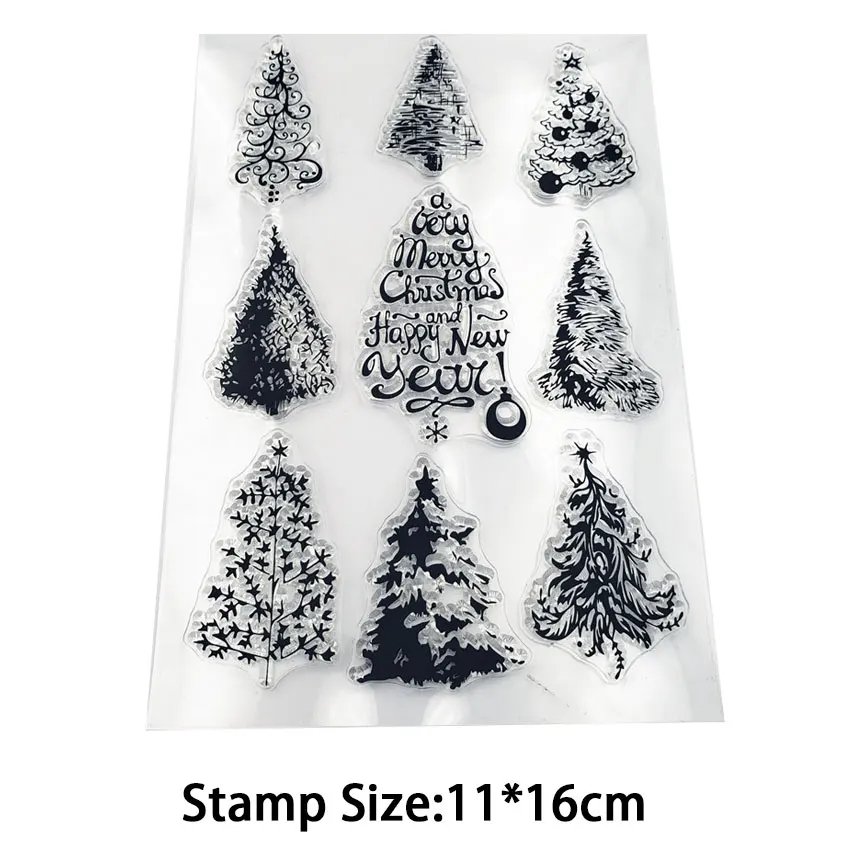 Веселая Рождественская елка штамп прозрачный штамп силиконовый штамп для скрапбукинга DIY Фотоальбом домашнее рождественское украшение
