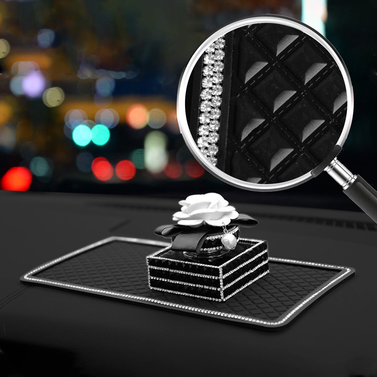 車のダッシュボード用の滑り止めマット シリコン粘着性ジェルパッド 携帯用の穴 サングラス キー コインダッシュボードマウントホルダー Anti Slip Mat Aliexpress