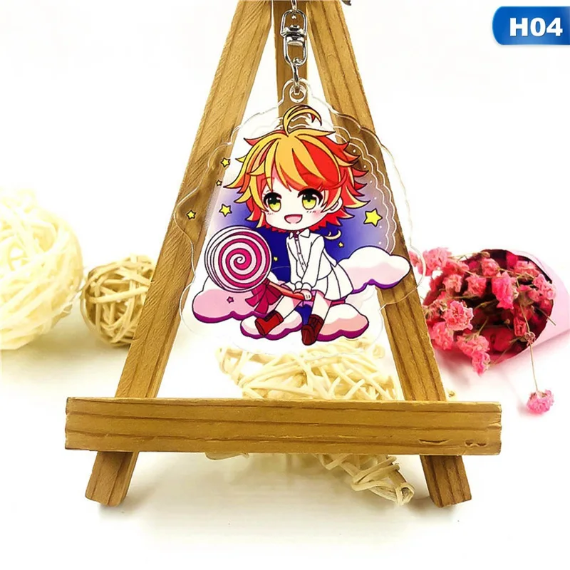 KEY4329H04 Аниме мультфильм обещанный Neverland акриловый брелок прозрачная подвеска на рюкзак подарок - Цвет: KEY4329H04