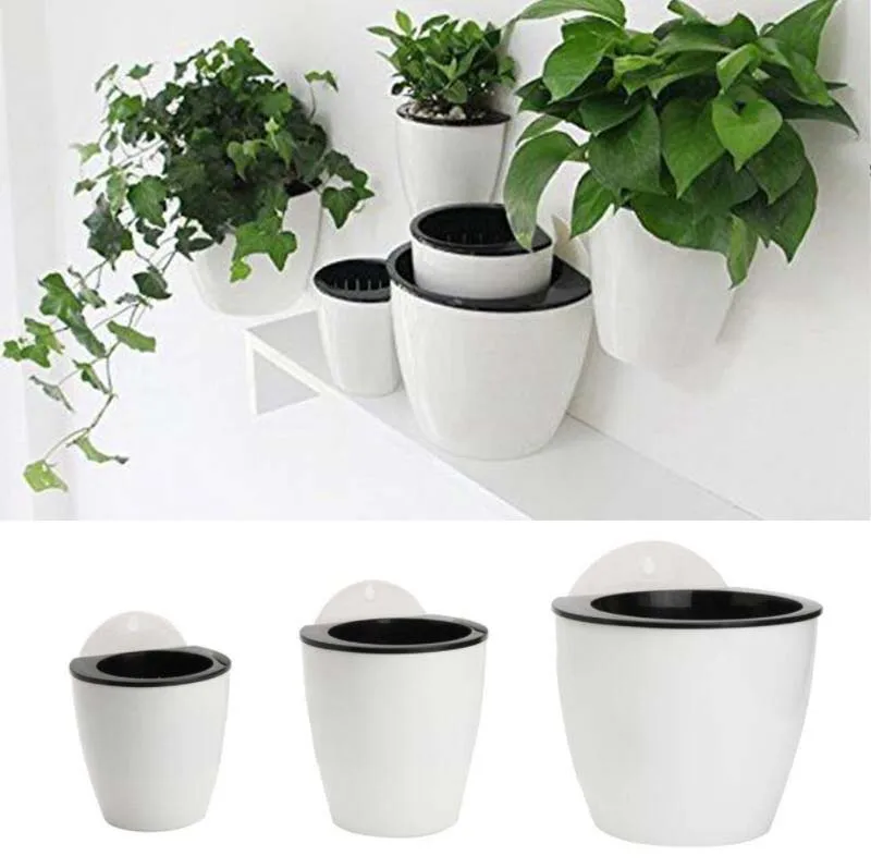 Самополив висячий горшок для растений Плантатор корзина сад кашпо пластиковый