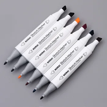

Nuoya Double-Headed Mark 80-Color Triangle Pole Double-Headed Painting Color Oily Marker Student Painting Kit