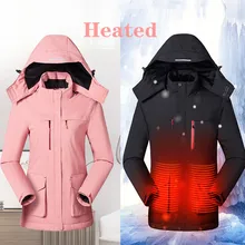 Мужская и женская уличная зимняя куртка с капюшоном с инфракрасным нагревом USB электрическая теплая одежда пальто для пеших прогулок куртка с подогревом жилет