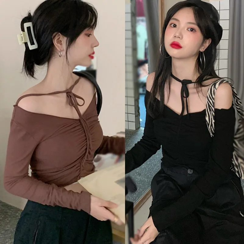 Autumn Korean Style Fashion Sexy Slim One-line