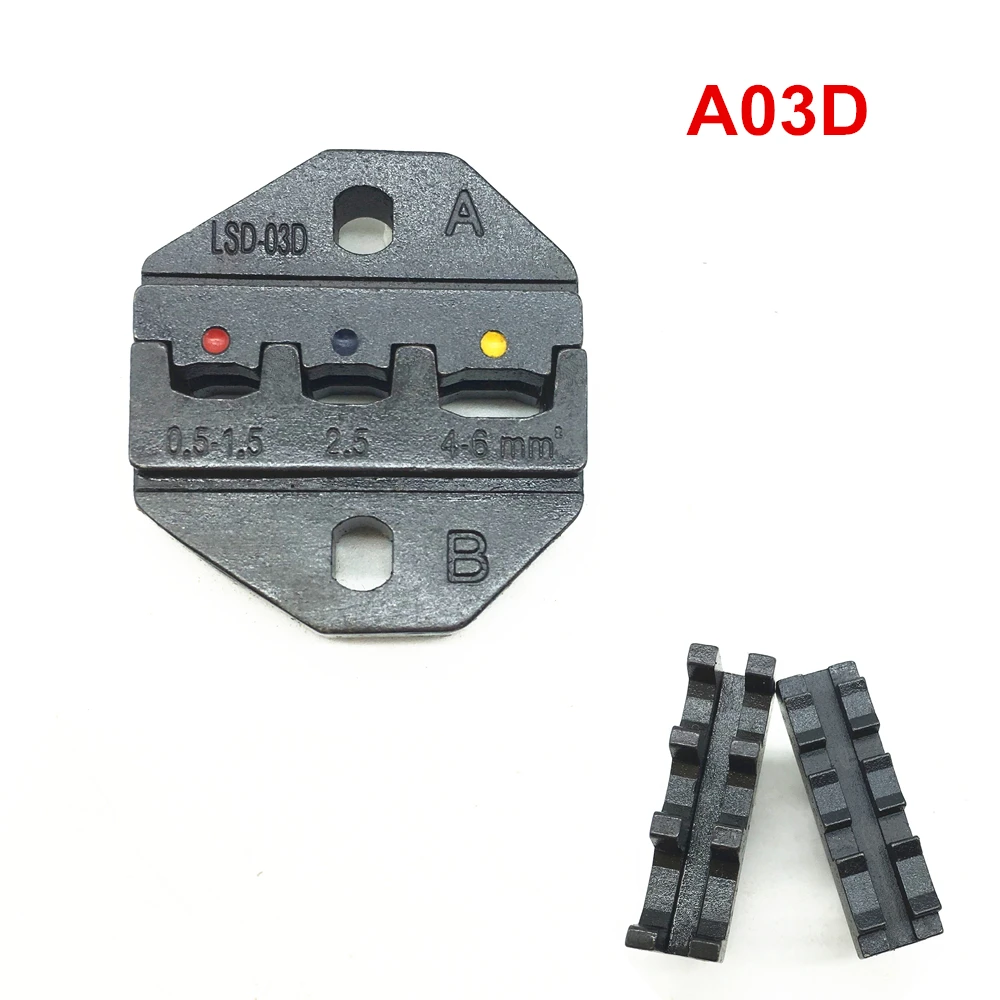 

Crimp die set A03D for crimping insulated terminal and cable links 20-10AWG 0.5-6mm2
