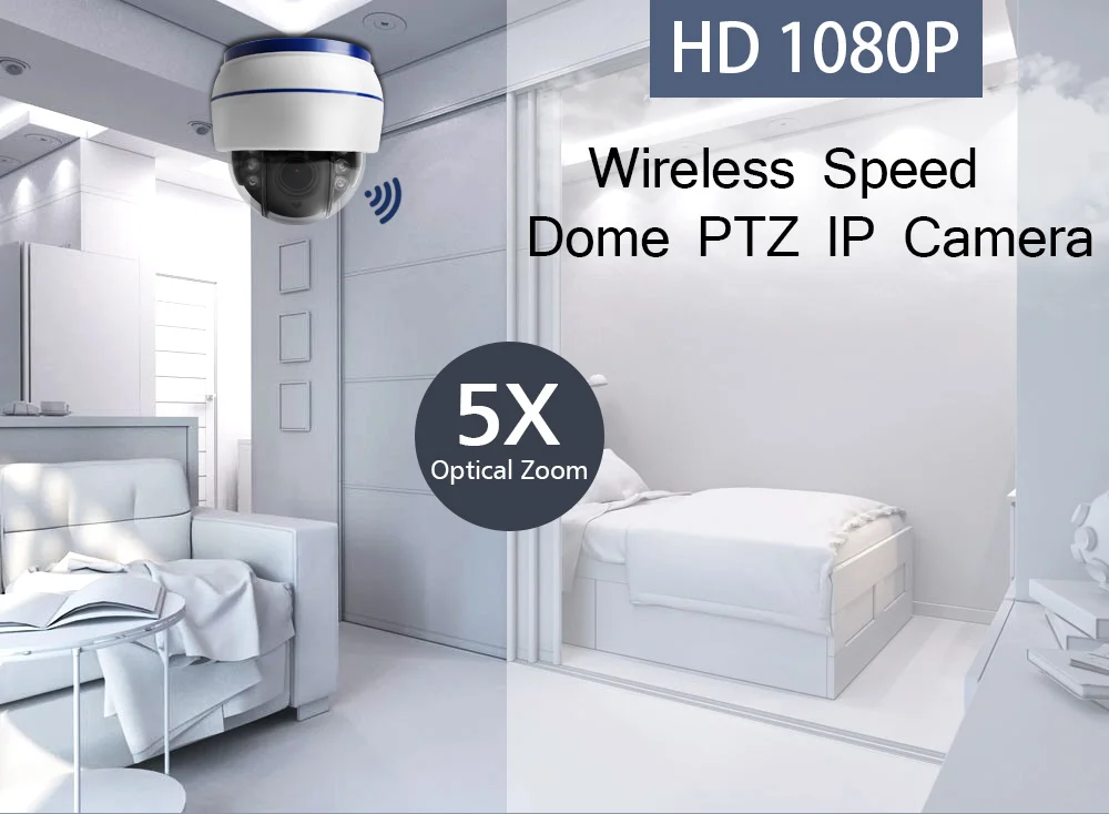 Беспроводная скоростная купольная PTZ ip-камера Wifi HD 1080P 2MP 5X Zoom 2,7-13,5 мм внутренняя автофокусировка аудио SD карта Ночная ночь Onvif Wi-Fi