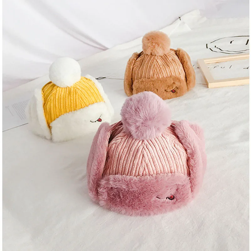 Детская шапка для детей, зимняя теплая Милая шапочка для маленьких девочек и мальчиков, шапочка, аксессуары