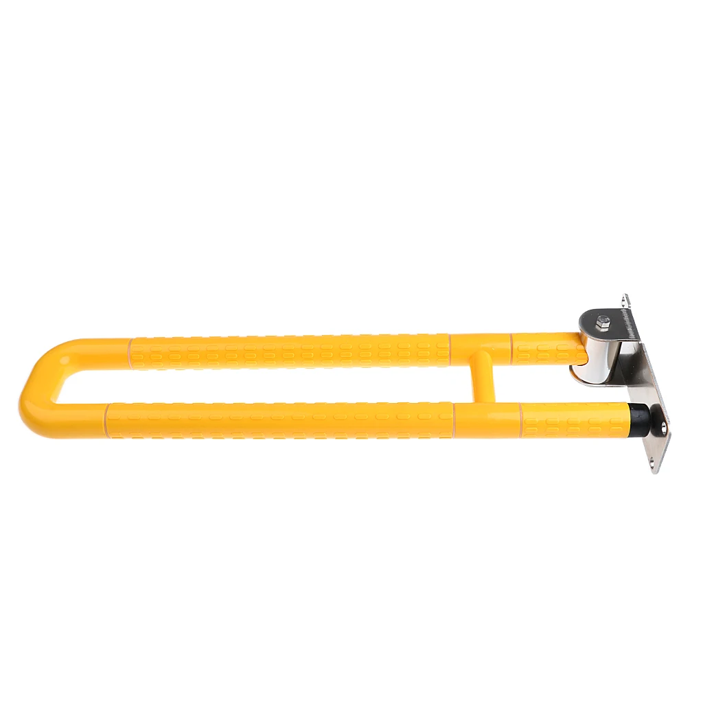 Safety U-Shaped Stainless Steel Toilet Grab Bar - Flip Up Shower Assist Support Hand Rail for Elderly Disabled