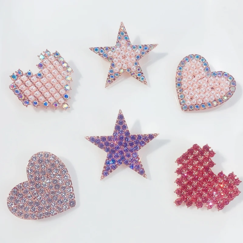 

Fashion Heart Pentagram Pearl White Crystal Brooches Pins For Women Alloy Gold Plated Female Gifts Wholesale Clothes Accessories