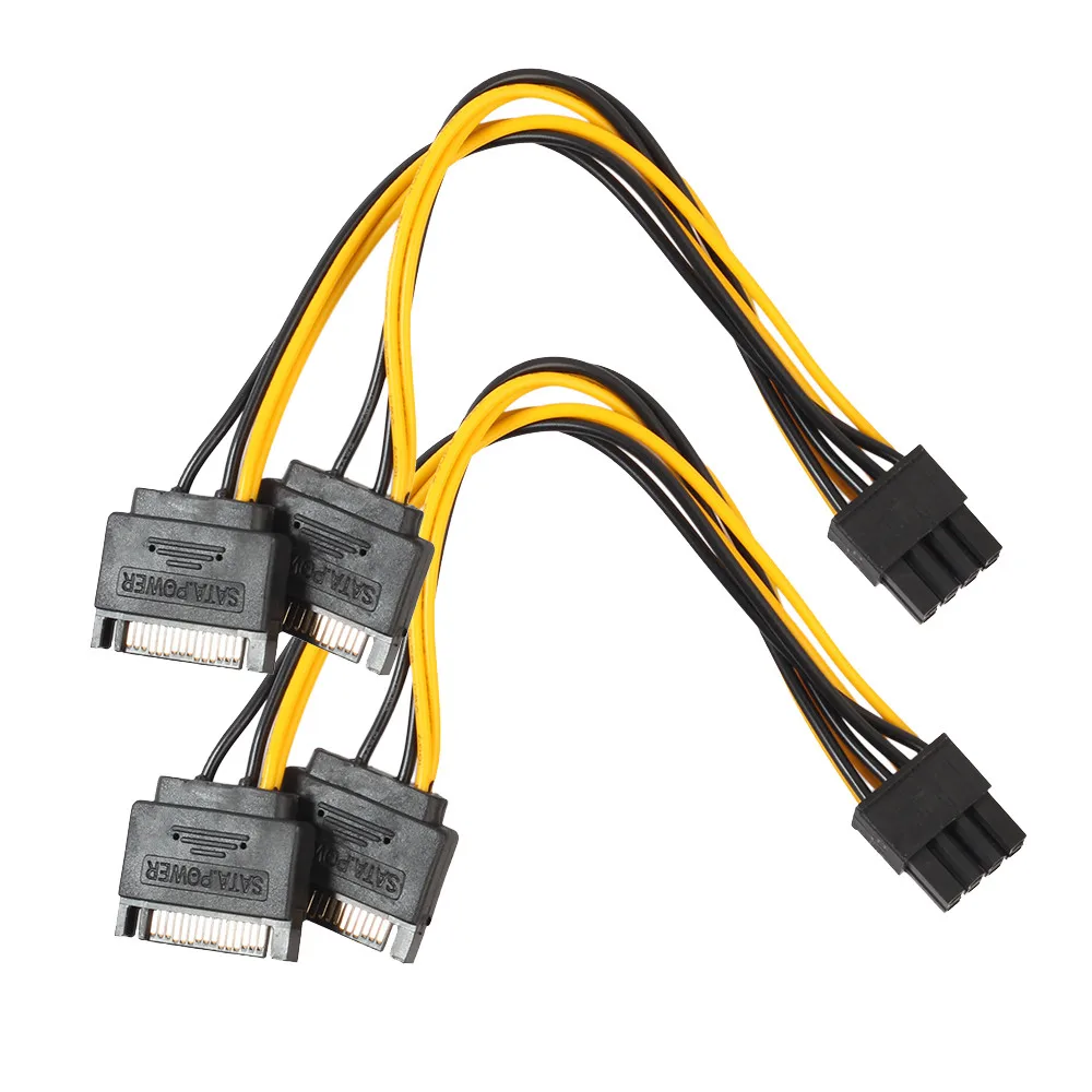 EPULA 0 2 м 15pin SATA штекер 8pin (6 + 2) PCI-E кабель питания 15-pin до 8 pin провод для видеокарты