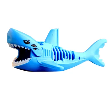 

Shark building blocks toy kids funny Single Sale diy Bricks Toys blue color For Children gift 1pc
