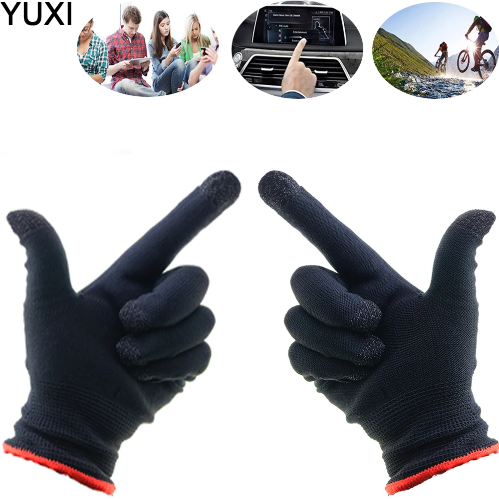 

1 pair for PUBG Sweat Proof Non-Scratch Knitted Gloves Outdoor Sports Skin-friendly Hand Accessories Hand Cover Game Controlle