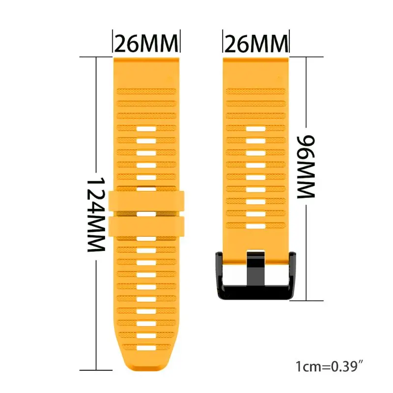26mm Sports Watch Strap Silicone Wrist Band for Gar-min Fenix6X/5X/5X Plus/3 Kit