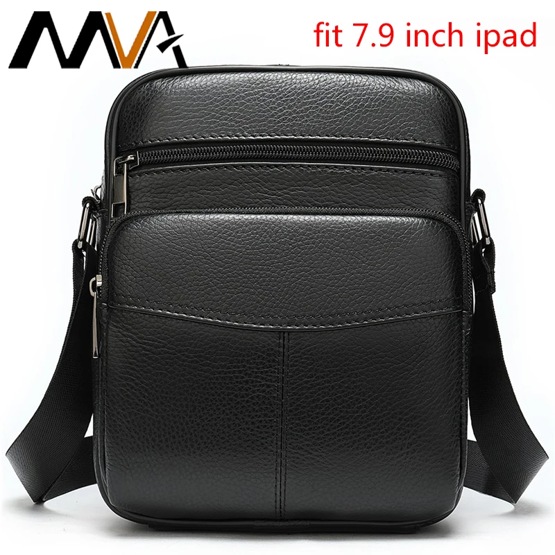 MVA Men's Leather Shoulder Bags Husband Luxury Brand Shoulder Bag Man