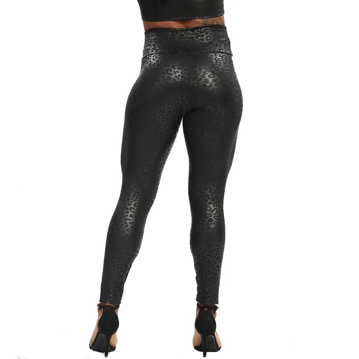 Leopard Python PU Faux Leather Pants 