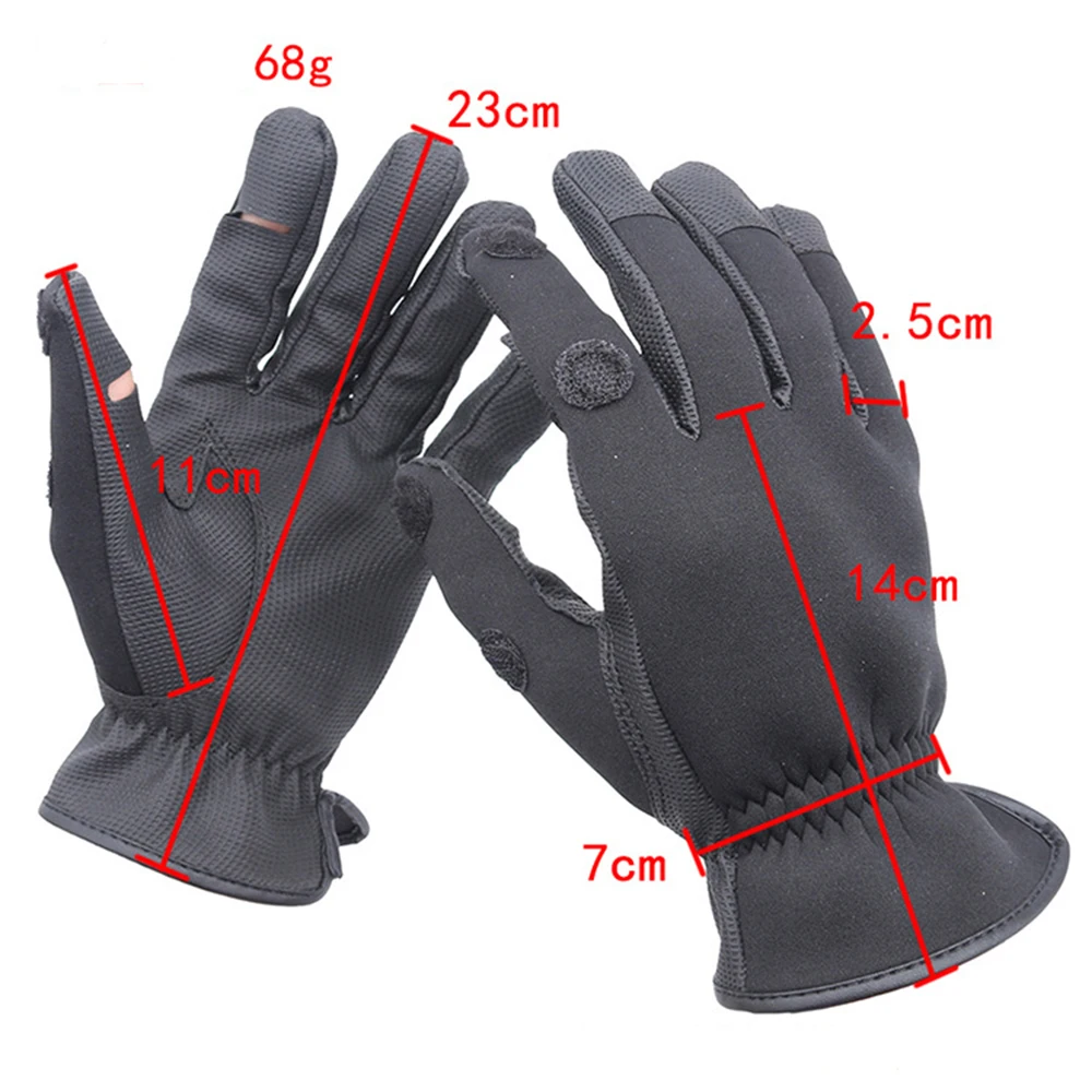 

1PC 2 Two Fingerless Autumn Winter Fishing Gloves Anti-slip Fishing Lure Outdoor Sport Gloves For Men 23*7*4cm