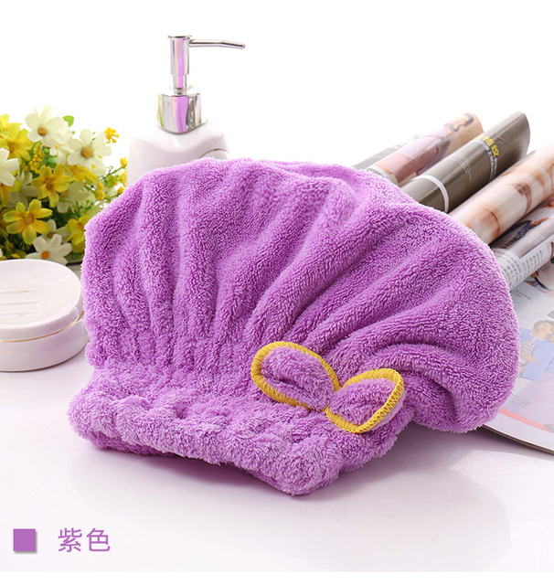 Cap for Women Hair Cap Microfibre Quick Hair Drying Bath Spa Bowknot Wrap Towel Hat Cap For Bath Bathroom Accessories
