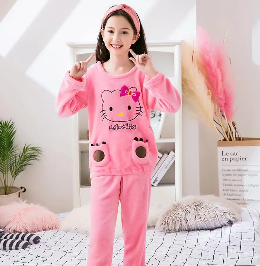 Детский фланелевый пижамный комплект; зимняя теплая плотная флисовая детская пижама с рисунком для мальчиков и девочек; одежда для сна; детская одежда; домашняя одежда - Цвет: model 12