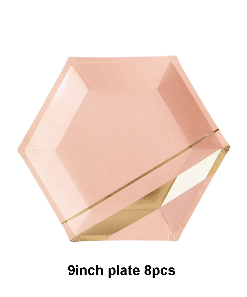 9 inch Plate Черная Серия золотые блокирующие одноразовые столовые приборы бумажные тарелки для вечеринки салфетки чашки соломки для дней рождения вечерние свадебные год Декор - Цвет: 9 inch Plate