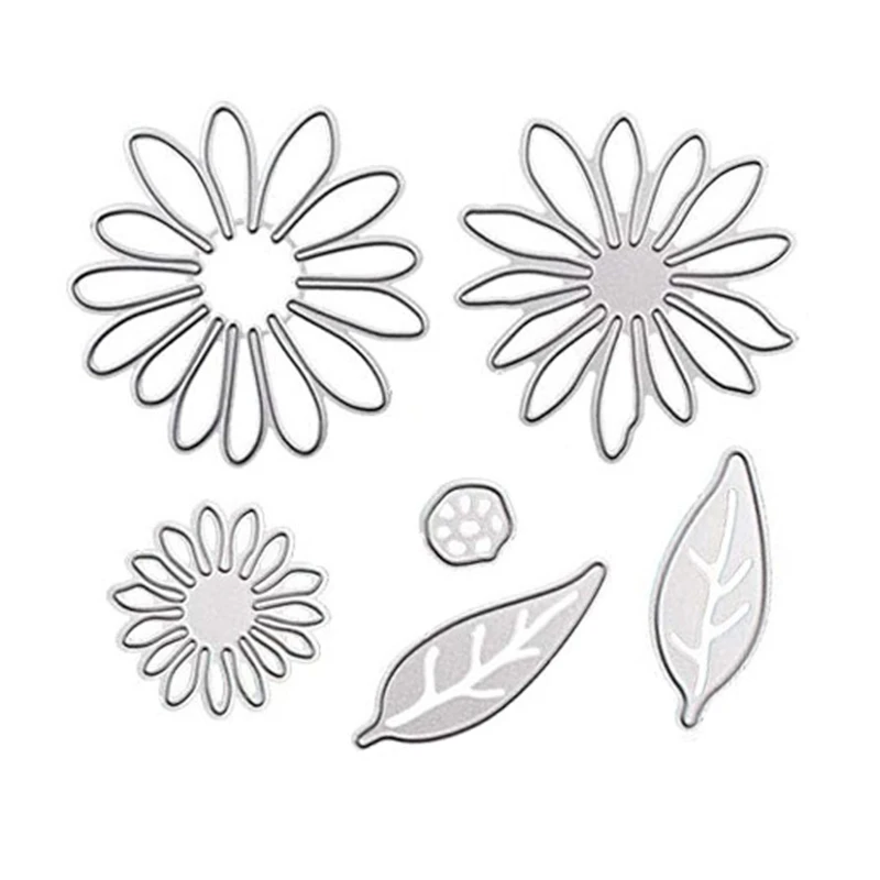 Metal A Stereoscopic 3D Flower Cutting Dies,Leaves and Flower Buds Die Cuts Embossing Stencils Template Mould for Card Scrapbooking and DIY Craft Album Paper Card Decor 