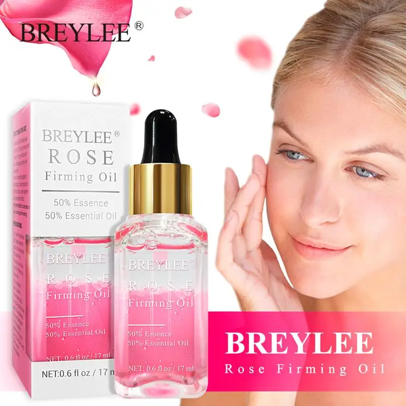 

BREYLEE Rose Firming Essential Oil Anti-wrinkle Lifting Facial Whitening Essence Wrinkle Remover Moisturizing Skin Care 17ml