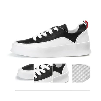 

Hip Hop Street Fashion Men Casual Shoes Brand Leather Sneakers Male Walking Shoes Non-slip Breathable Lightweight Lace Up Shoes