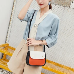 Small fresh shoulder bag hit color square bag sweet wild portable travel leisure cute holiday female simple temperament