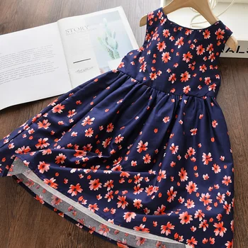 

Summer Girls Dress 2020 NEW Elegant Cotton Flower Sleeveless Princess Party Dress Fashion Baby Kids Girls Clothing