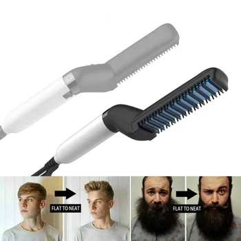 

Men Quick Beard Straightener Styler Comb Multifunctional Hair Curling Curler Show Cap Tool Electric Hair Curler Styler for Men