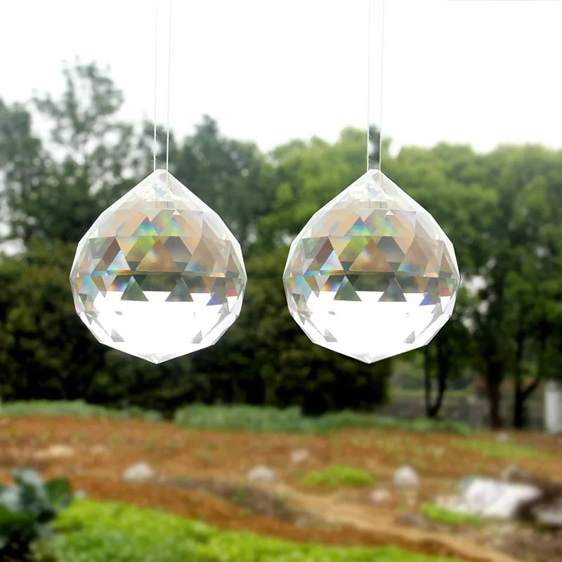 4PCS Rainbow Angle Suncatcher Crystal Ball Prisms Hanging Window Pendant Decor 