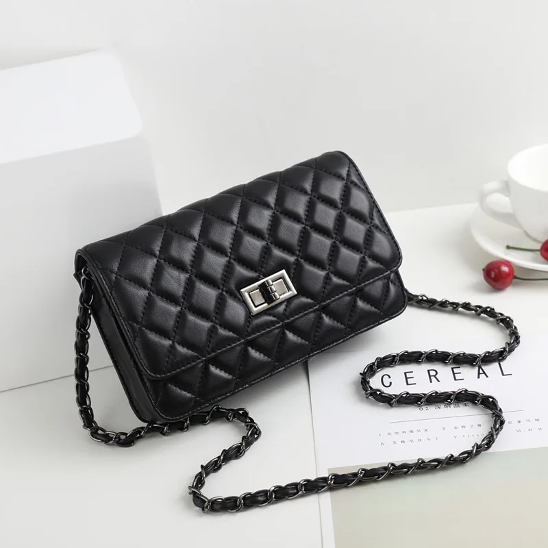 

Classic Sheepskin Bag with Chain Genuine Leather Korean-style Fashion Quilted Elegant Versatile Shoulder Cross-body WOMEN'S Bag