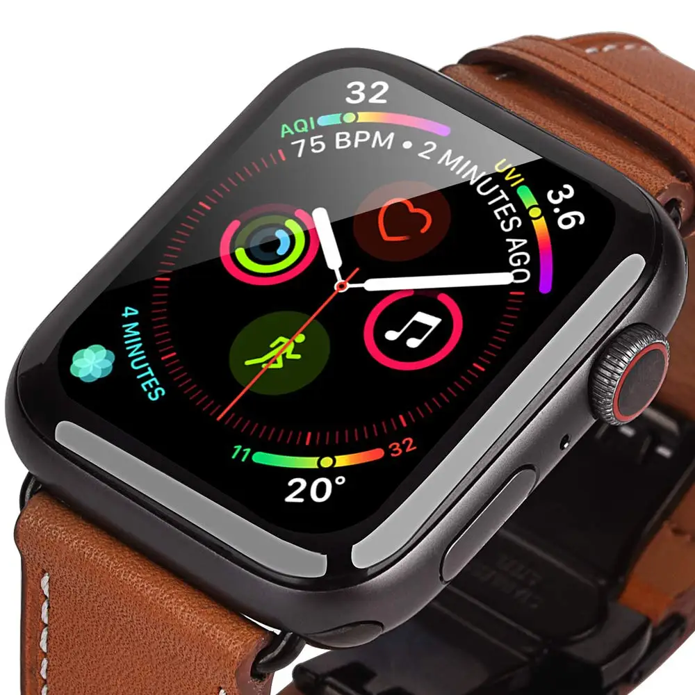 3D полное клеевое закаленное стекло для Apple Watch 38 42 40 44 мм покрытие изогнутые края
