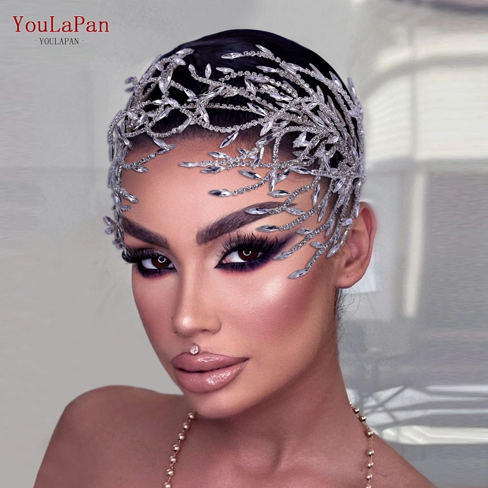 TOPQUEEN Rhinestone Wedding Headband Shiny Bridal Tiara and Crown Wedding Hair Accessories Women Hair Ornaments Headdress HP421 crystal pearl headdress for bride white vine headband luxury rhinestone hair band bride hair accessories wedding ornaments