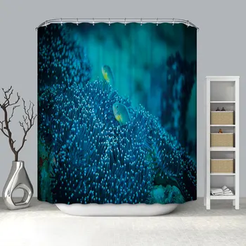 

Fashion Shower Curtains Seaweed and Fish Pattern Waterproof Thickened Bath Curtains for Bathroom Customizable