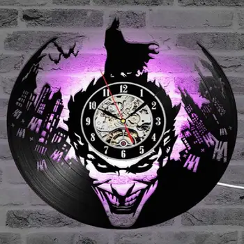 

2020 Fashion Creative Batman Vinyl Record Wall Clock Gift For Friend Classic Led Wall Clock Decorative Hanging Clocks Home Decor