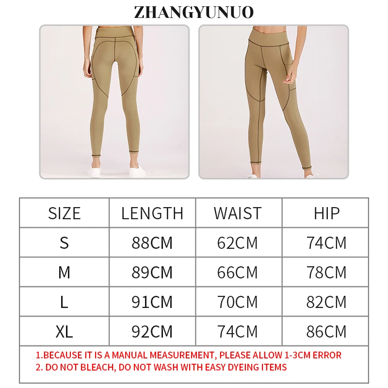 Zhangyunuo леггинсы для тренажерного зала, штаны для фитнеса, йоги, Карманные Спортивные Леггинсы, облегающие бедра, высокая талия, Спортивная женская одежда для фитнеса и активного отдыха