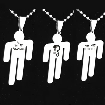 

Billie Eilish Pendant Necklace Round Strand Chain Stainless Steel Necklace Fans Gifts Collares Mujer gargantilha Collier femme