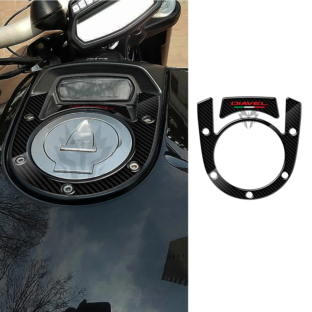 3D Carbon-look Motorcycle Tank Pad Protection Fuel Cap Compatible Case for Ducati Diavel Models maisto 1 12 ducati diavel carbon red diecast alloy motorcycle model toy