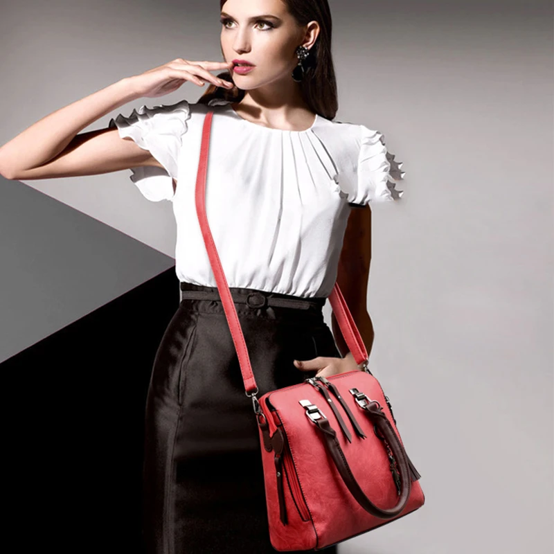 Luxury 4 Piece Handbag Set Top-Handle Tassel Handbag Luxury 4 Piece Handbag Set Top-Handle Tassel Handbag