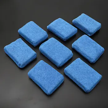 

Blue Sponge Pads Microfiber Wash Applicator Polishing Buffing 120*80*40mm Detailing Smooth 8pcs Durable Useful