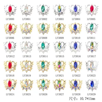 

10pcs/lot 3D alloy Love angel nail art decorations red stones rhinestones gems metal nails accessories DIY nail jewelry charms