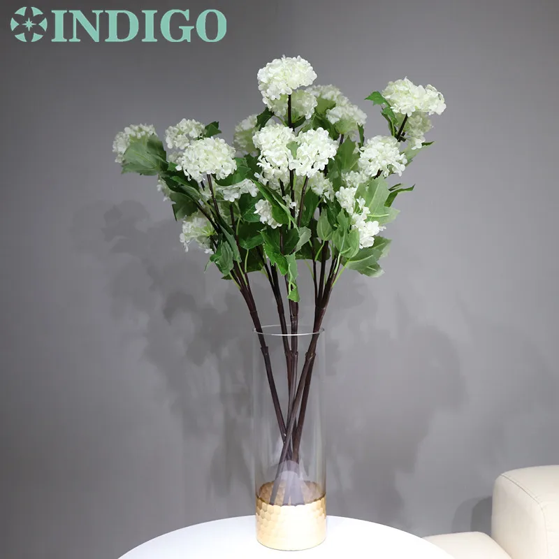 

6 pcs/lot 6 Heads Green Hydrangea Spray Silk Flower Snow Ball Wedding Party Fake Flower Decorative Event Flower Free Shipping