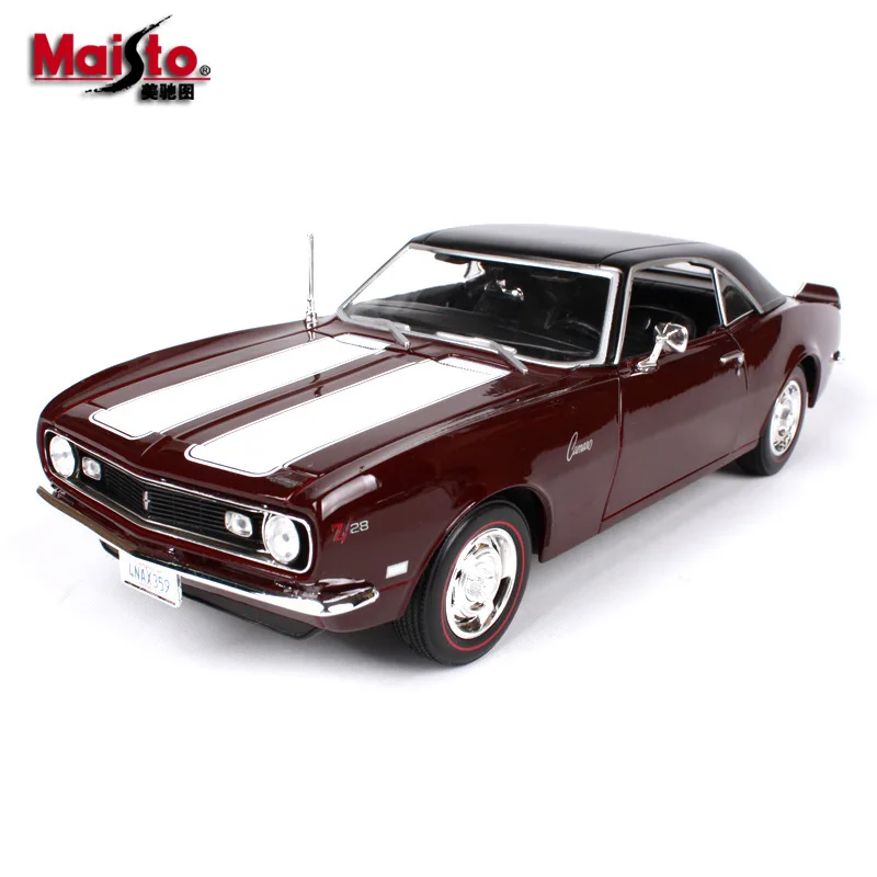Maisto 1:18 1968 Chevrolet Camaro Z2 автомобильный брелок для автомобильных ключей имитационная