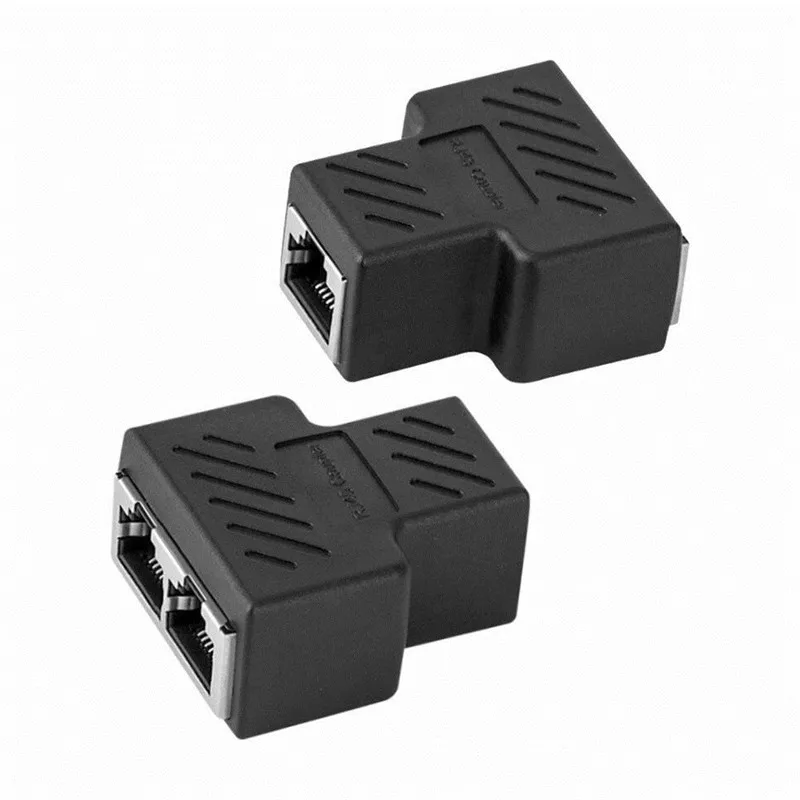 2 Way RJ45 Coupler Female Connector RJ45 Network Splitter Adapter Extender, LAN Connector,Suitable for Cat5 Cat6 Ethernet
